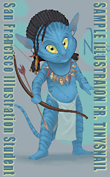 Illustration inspired by AVATAR MOVIE 2010 by San Francisco  illustration student at Academy of Art , Tinysnail