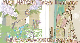 soft fanicful colors in 2 fashion illustrations by Yuki Hatori, Japnese illustror in Tokyo CLIDK FOR ENLARGEMNETS